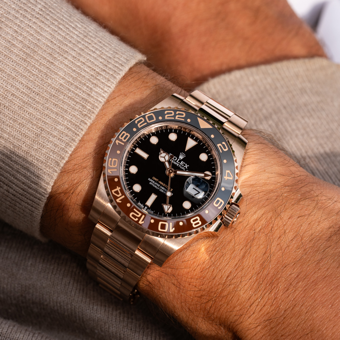 Rolex GMT-Master II – Root Beer Full Rose Gold –