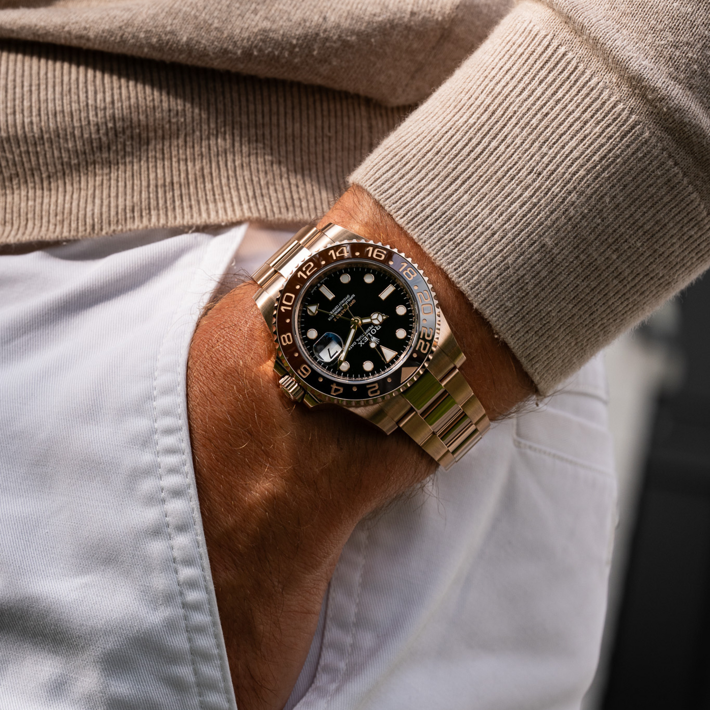 Rolex GMT-Master II – Root Beer Full Rose Gold –