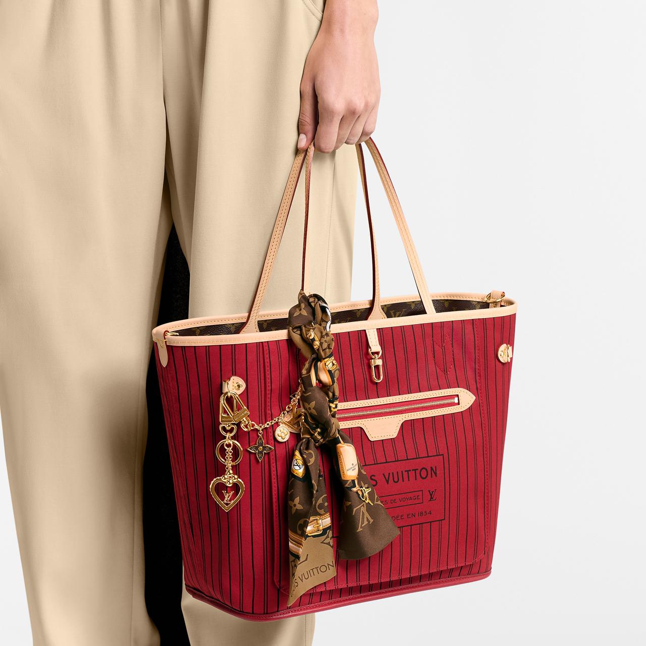 Neverfull MM tote bag in Monogram canvas with natural cowhide trim
