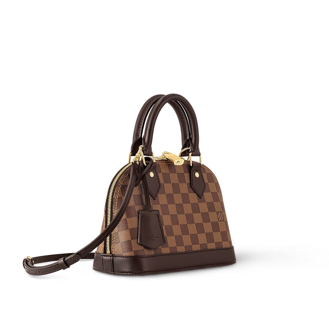 Alma BB handbag in Damier Ebene canvas