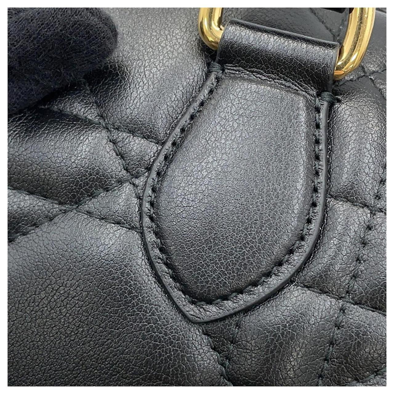 Christian Dior Groove 20 Bag in black Macrocannage crinkled calfskin