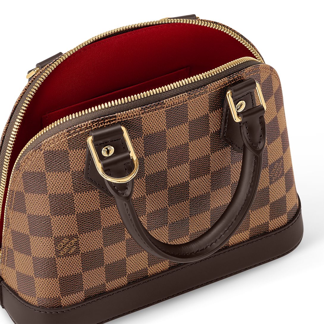 Alma BB handbag in Damier Ebene canvas