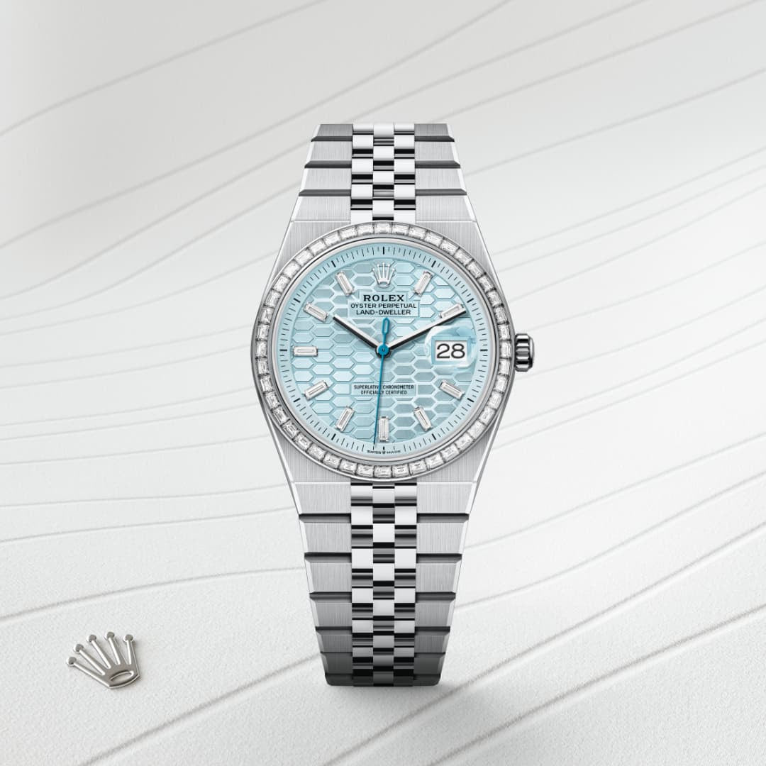 Rolex Land-Dweller 40mm Platinum Ice Blue Dial watch