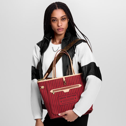 Neverfull MM tote bag in Monogram canvas with natural cowhide trim