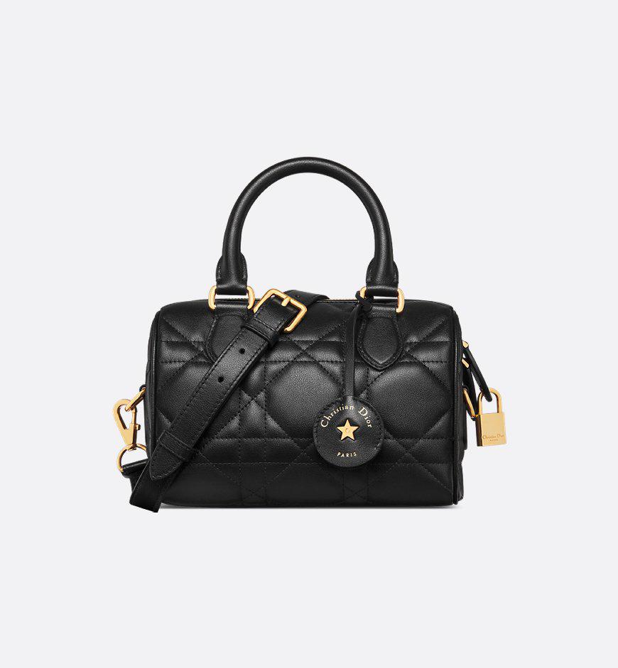 Christian Dior Groove 20 Bag in black Macrocannage crinkled calfskin