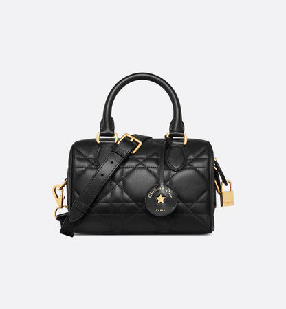 Christian Dior Groove 20 Bag in black Macrocannage crinkled calfskin