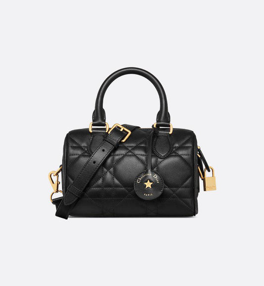 Christian Dior Groove 20 Bag in black Macrocannage crinkled calfskin