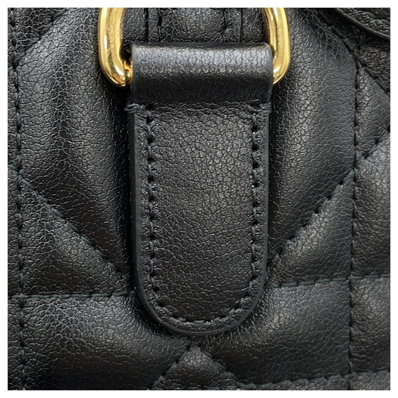 Christian Dior Groove 20 Bag in black Macrocannage crinkled calfskin