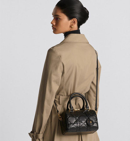 Christian Dior Groove 20 Bag in black Macrocannage crinkled calfskin