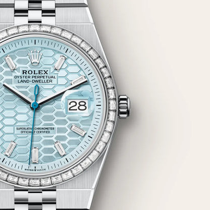 Rolex Land-Dweller 40mm Platinum Ice Blue Dial watch